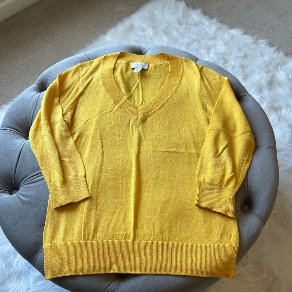 LOFT Sunny Yellow V-Neck Sweater